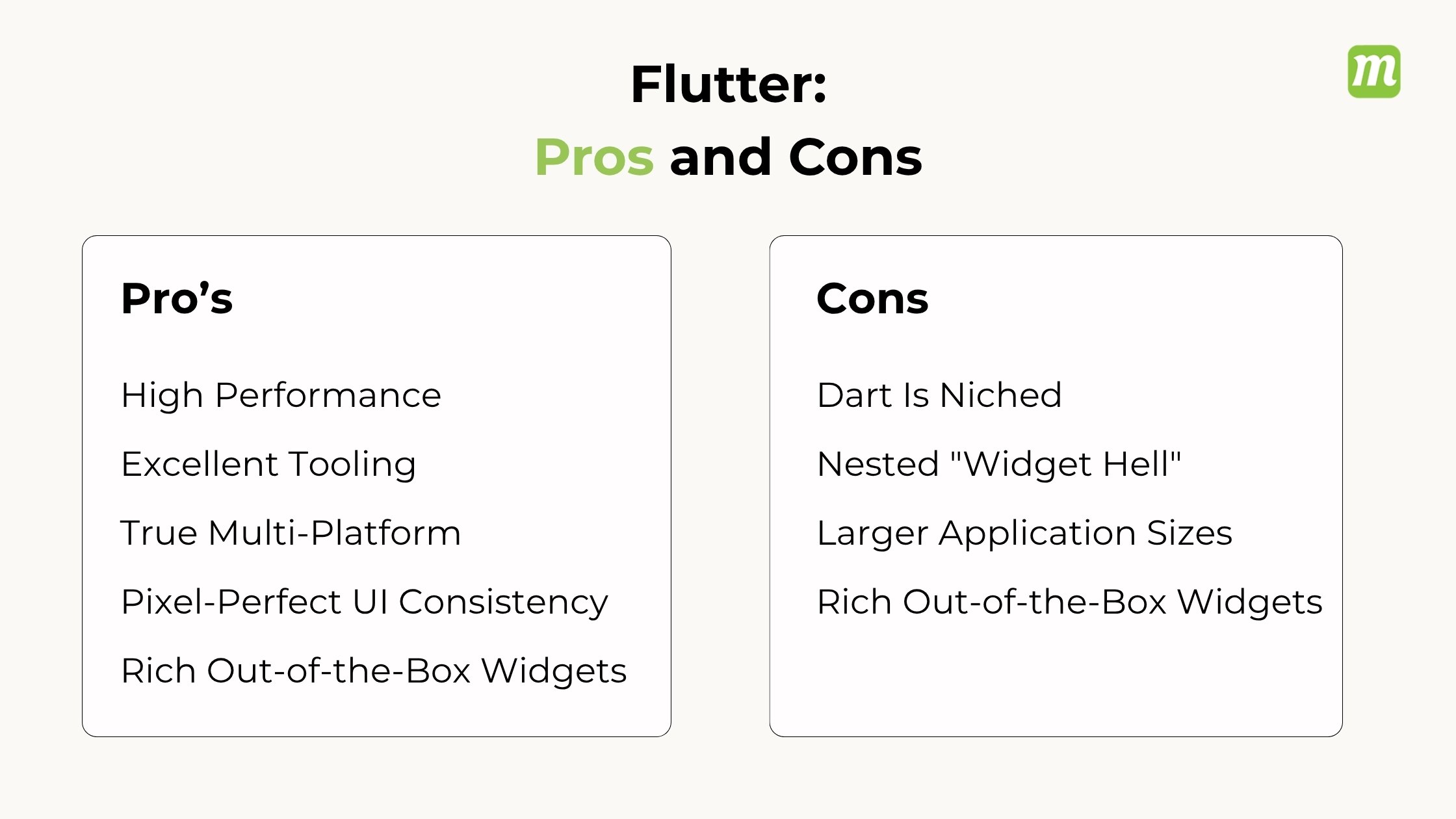Flutter Pros and Cons